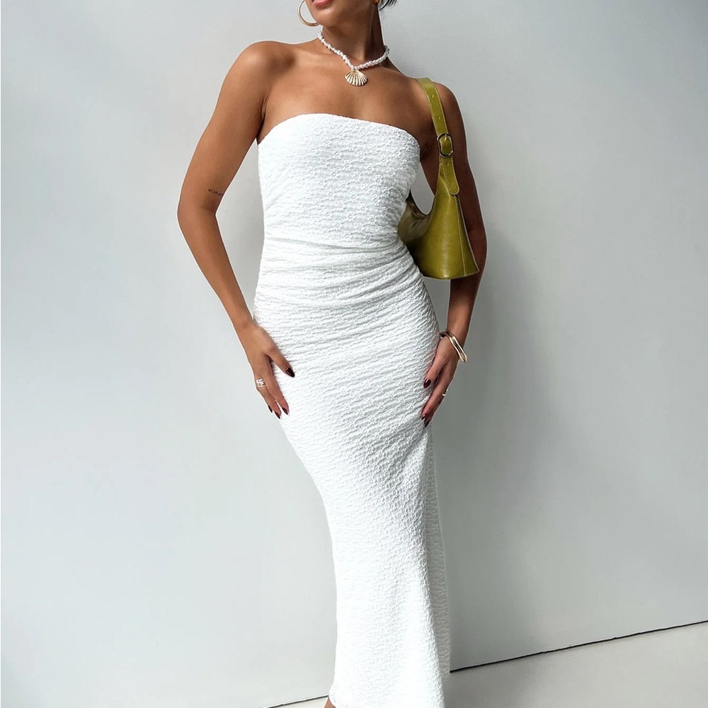 Ruskin Strapless Maxi Dress White